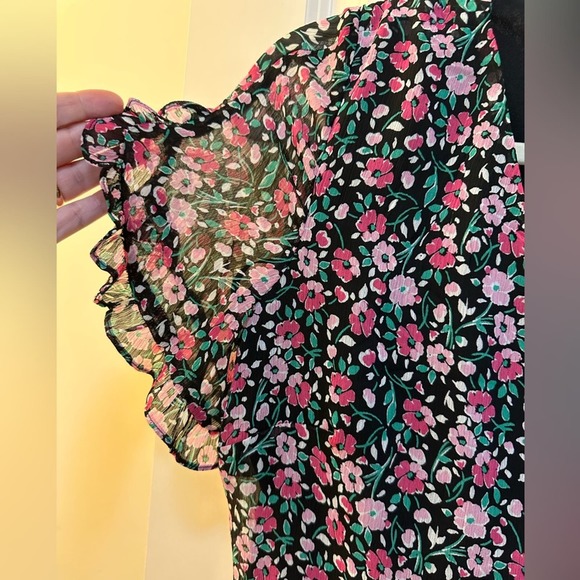 KARL LAGERFELD Women's PARIS Floral Print Wrap Midi Dress size 10 Nwt - Picture 4 of 11